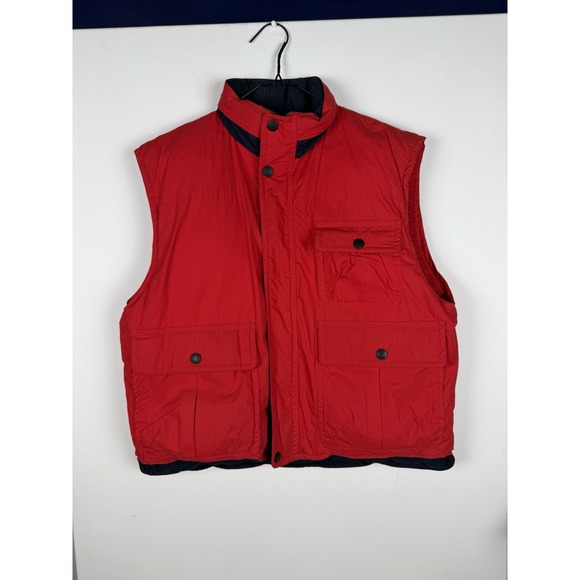 Forrest City Other - vintage Forest city red and navy vest with hoodie size L‎ Downs